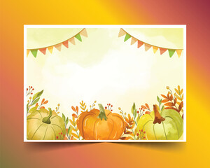 watercolor thanksgiving background design vector illustration