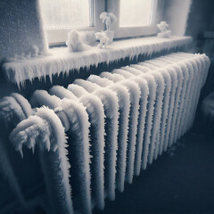 Frozen radiator in the living room