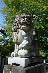 太子道　盧戸神社の狛犬　奈良県磯城郡三宅町