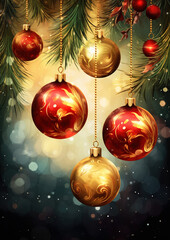 christmas balls and decorations