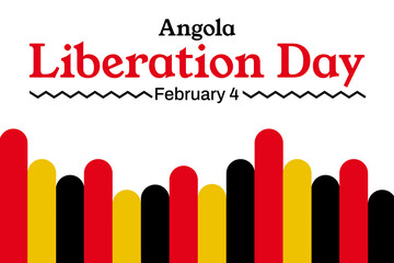 February 4 is observed as Angola Liberation Day, background design with colorful shapes and typography.
