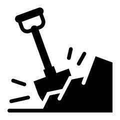 solid, glyph, industry, mine, equipment, machinery, industrial, work, heavy, miner, geology, engineering, factory, technology, engineer, production, symbol, 