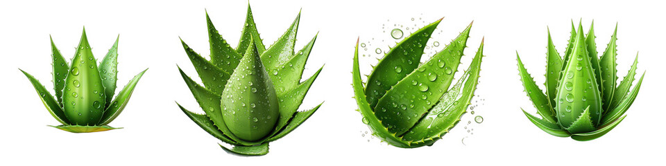 Fototapeta na wymiar Aloe vera Hyperrealistic Highly Detailed Isolated On Transparent Background Png File