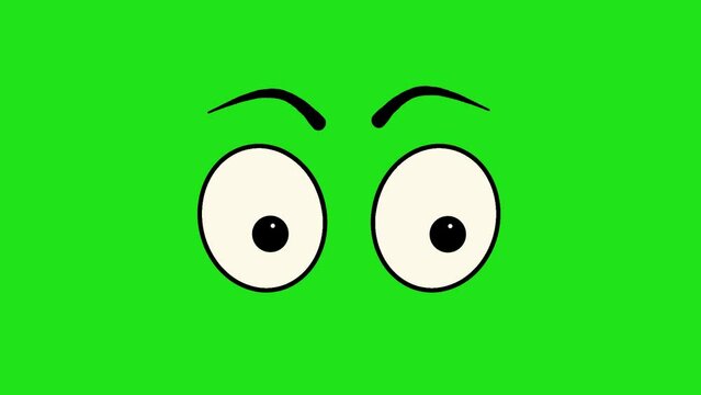 Suspicious Animated Eyes on Green Screen Background