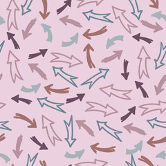 seamless pattern with arrows of different colors. Pointer. Wallpaper. gift paper. Simple pattern, Stationery. Vector illustration.