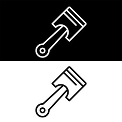 Piston Icon, Black and White Version Design Template