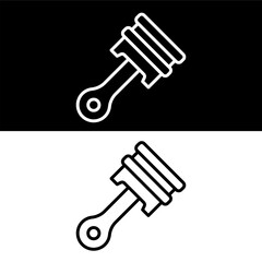 Piston Icon, Black and White Version Design Template