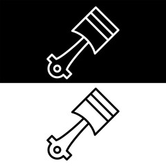 Piston Icon, Black and White Version Design Template