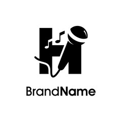 Modern Initial H Music Logo