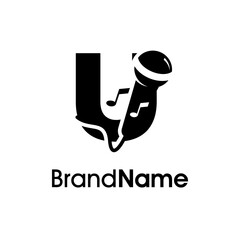 Modern Initial U Music Logo