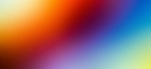 Yellow orange red purple abstract background for desktop design. Blurred color gradient, ombre. Defocused, colorful, multicolor, mix, rainbow, bright, fun pattern. Rough, grainy banner