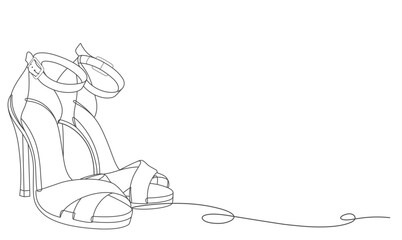 line art vector of high heels. continuous line drawing simple woman fashion illustration
