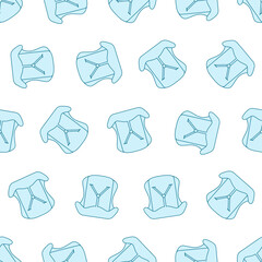 Flat line baby car seat seamless pattern. Suitable for backgrounds, wallpapers, fabrics, textiles, wrapping papers, printed materials, and many more. Editable vector.