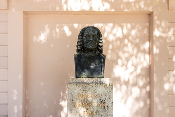 a bach statue in Weimar germany