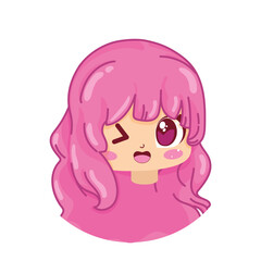 Cute girl kawaii cartoon character avatar Vector