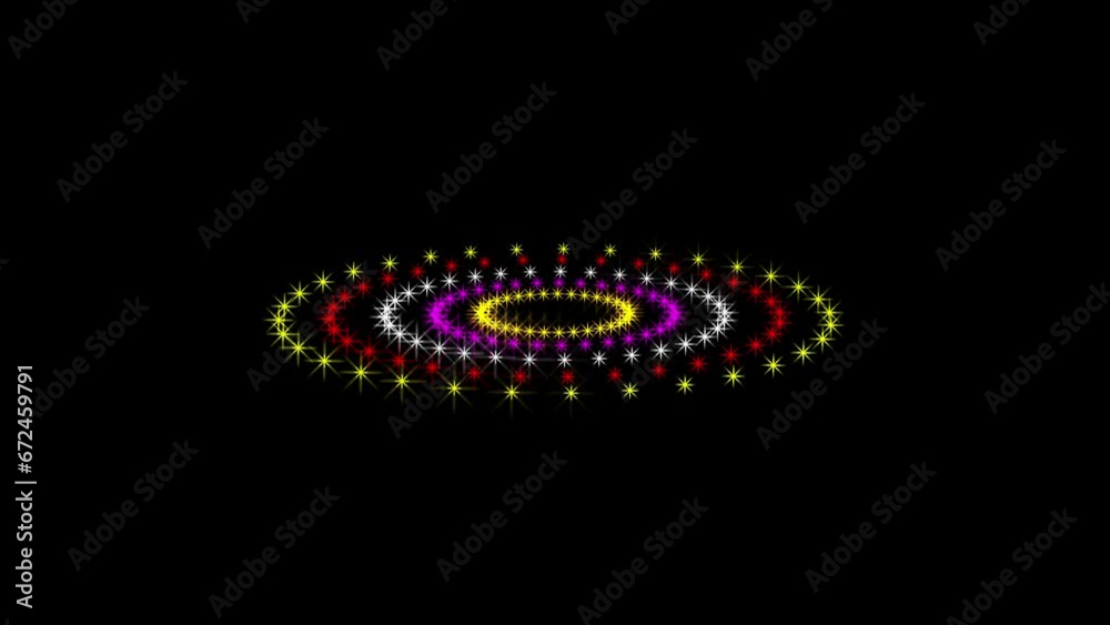 Canvas Prints Swirl colorful spiral stars shape on black background