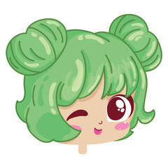 Cute girl kawaii cartoon character avatar Vector