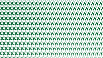 Illustration of a white background with a pattern of green capital letters A