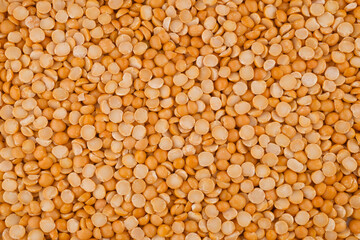 Dried split peas on isolated white background