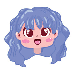 Cute girl kawaii cartoon character avatar Vector