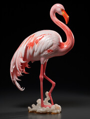 A Marble Statue of a Flamingo