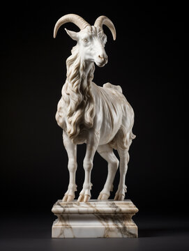 A Marble Statue of a Goat