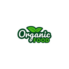 Organic Food Logo or Organic Food Label Vector Isolated in Flat Style. Best Organic Food logo for product packaging design element, apps, websites, banner, and more about Organic Food.
