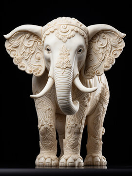 A Marble Statue of an Elephant