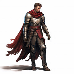 Fototapeta premium Knight's Majestic Reflection , Medieval Fantasy RPG Illustration