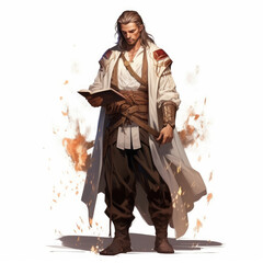 Fototapeta premium Mage's Spellbinding Encounter , Medieval Fantasy RPG Illustration