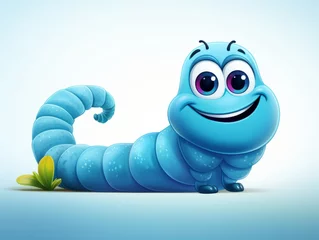 Fotobehang a cartoon character of a worm © Aliaksandr Siamko