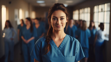 Professional Portrait of a Young Nursing Student in Stylish Scrubs