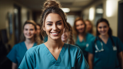 Professional Portrait of a Young Nursing Student in Stylish Scrubs
