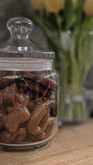 glass jar with cookies