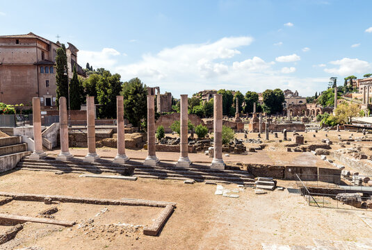 Architectural Sights of The Archaeological Zone in Rome, Lazio Province, Italy.