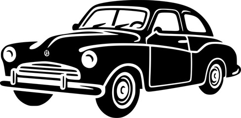 Car | Black and White Vector illustration