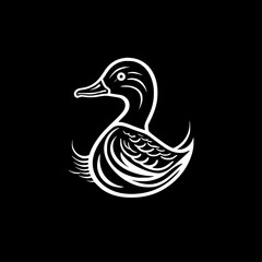 Duck | Black and White Vector illustration