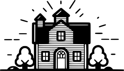 Obraz premium Farmhouse - High Quality Vector Logo - Vector illustration ideal for T-shirt graphic