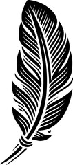 Feather - Black and White Isolated Icon - Vector illustration