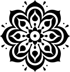 Mandala - Minimalist and Flat Logo - Vector illustration