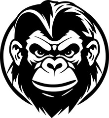 Monkey | Black and White Vector illustration