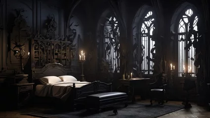 Fotobehang Dark gothic bedroom © rolffimages