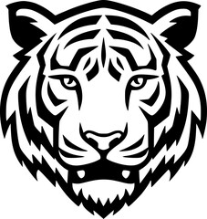 Tiger | Black and White Vector illustration