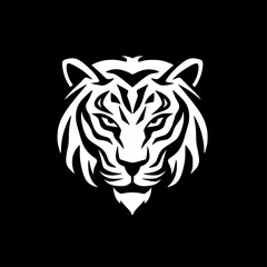 Tiger | Black and White Vector illustration