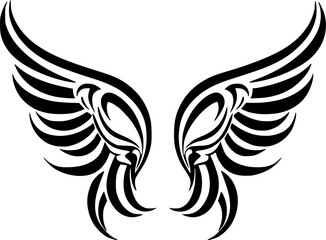 Obraz premium Wings | Black and White Vector illustration