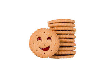 funny faces biscuits on background