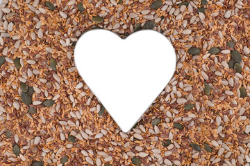 flax seeds, sunflower seeds, sesame, chia and pumpkin seeds