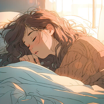 Sleeping Beauty in a Sunny Bright Morning