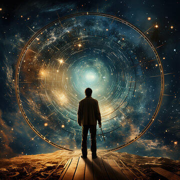 Mysterious person in the space
