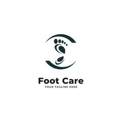 Fototapeta premium Foot care logo design template with modern creative